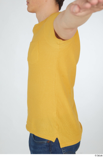 Brett casual dressed upper body yellow t shirt 0003.jpg